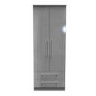 Ready Assembled Worcester 2 Door 2 Drawer Wardrobe In Uniform Grey & Dusk Grey