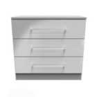 Ready Assembled Worcester 3 Drawer Chest In Uniform Grey & Dusk Grey