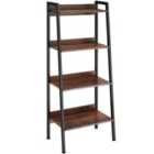 Tectake Free Standing Shelf Chatham w/ 4 To 5 Tiers, 57.5x34x138cm - Brown
