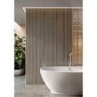 Corlea Oak & Black Slatted Wall Panelling - 2400mm - Pack of 3
