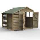 Forest Garden 4LIFE Apex Shed 6x8 2 Door 2 Window w/ Lean-To