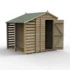 Forest Garden 4LIFE Apex Shed 5x7 1 Door No Windows w/LeanTo