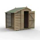 Forest Garden 4LIFE Apex Shed 4x6 1 Door No Windows w/LeanTo