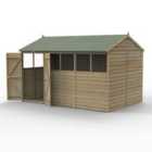 Forest Garden 4LIFE Reverse Apex Shed 12x8 2 Door 6 Windows