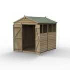 Forest Garden 4LIFE Apex Shed 6x8 - Double Door - 4 Window