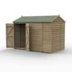 Forest Garden 4LIFE Reverse Apex Shed 10x6 2 Door No Windows