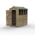 Forest Garden 4LIFE Apex Shed 4x6 - Single Door - 4 Windows