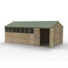 Forest Garden 4LIFE Reverse Apex Shed 20x10 2 Door 8 Windows