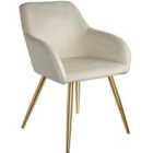 Tectake Accent Chair Marilyn w/ Armrests - Cream