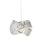 Lighting Collection 2 Band Chrome & Clear Acrylic Non-Elec Shade