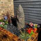 Tranquility Black Sandstone Monolith 60cm Natural Stone Solar Water Feature