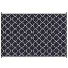 Outsunny Reversible Outdoor Rug w/ Bag 182 x 274 cm - Black