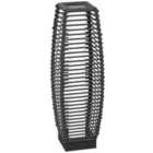 Outsunny Solar Floor Lamp w/ Auto On/Off LED Lights - Grey