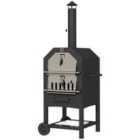 Outsunny 2-in-1 Pizza Oven amd Freestanding BBQ Grill
