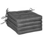 Outsunny 42x42cm Garden Seat Cushion w/ Ties - Grey