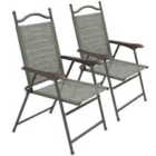 Outsunny Patio Chairs w/ Foldable Design - Dark Grey