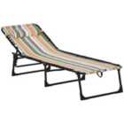 Outsunny Foldable Beach Chaise Lounge 4 Adjustable Positions