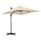 Outsunny Square Cantilever Roma Parasol w/Crank/Base - Cream