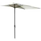 Outsunny 2.3m Half Round Metal Parasol - Beige