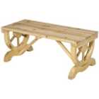 Outsunny Rustic Wooden Bench Wheel-Shaped Legs - Natural