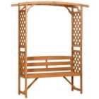 Outsunny Patio Garden Bench, Arch Pergola - Natural Wood