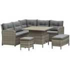 Outsunny 6pc PE Rattan Sectional Conversation Corner Sofa