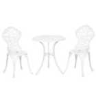 Outsunny 3pc Aluminium Bistro Set - White