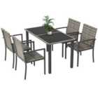 Outsunny 4 Seat Patio/Conservatory Set - Mixed Grey