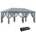 Outsunny 6x3m Pop Up Party Gazebo w/ 6 Sidewalls, Grey