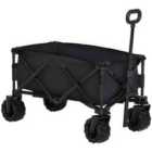 Outsunny Outdoor Pull Along Garden Trolley - Black