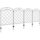 Outsunny Garden Fencing Panels, 43in x 11.4ft - Steel