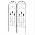 Outsunny 2pk Scrolls Design Metal Trellis