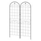 Outsunny 2pk Floral Design Metal Trellis