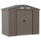 Outsunny Shed Storage Unit w/ Floor Foundation - Brown