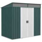 Outsunny 6.5 x 4ft Lockable Metal Shed w/ Foundation - Green