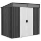 Outsunny 6.5 x 4ft Lockable Metal Shed w/ Foundation - Grey