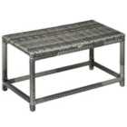 Outsunny Outdoor Coffee Table w/ Full Woven Table Top, Grey
