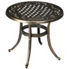 Outsunny 60cm Round Hollow Side Table w/ Cast Aluminum Frame