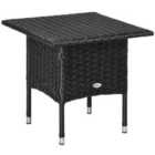 Outsunny PE Rattan Side Table - Black