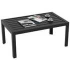 Outsunny Rectangle Patio Table w/ Steel Frame - Black