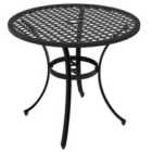 Outsunny 85cm Round Cast Aluminium Patio Table - Black