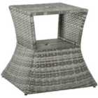 Outsunny Rattan Table w/ Umbrella Hole