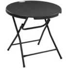 Outsunny Foldable Round Table for 4 w/ Steel Frame