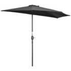 Outsunny 2.7m Balcony Half Parasol 5 Steel Ribs - Black