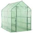 vidaXL Walk-in Greenhouse with 12 Shelves Steel 143x214x196 cm