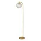 Lighting Collection Satin Brass And Clear Glass Floor Lamp