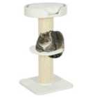 PawHut 2 Tier Cat Resting Tree w/ Top Basket - Cream White