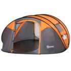 Outsunny Dome Pop-up Tent for 4-5 Person Orange