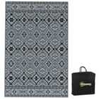 Outsunny Reversible Waterproof Outdoor Rug 182x274cm Black