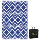 Outsunny Reversible Waterproof Outdoor Rug w/Bag - Blue